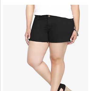 Torrid Skinny Shorts with Frayed Hem 14 Black